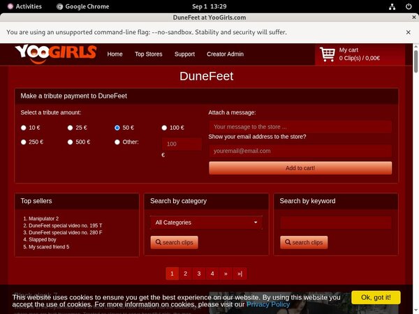 Dunefeet Website Password